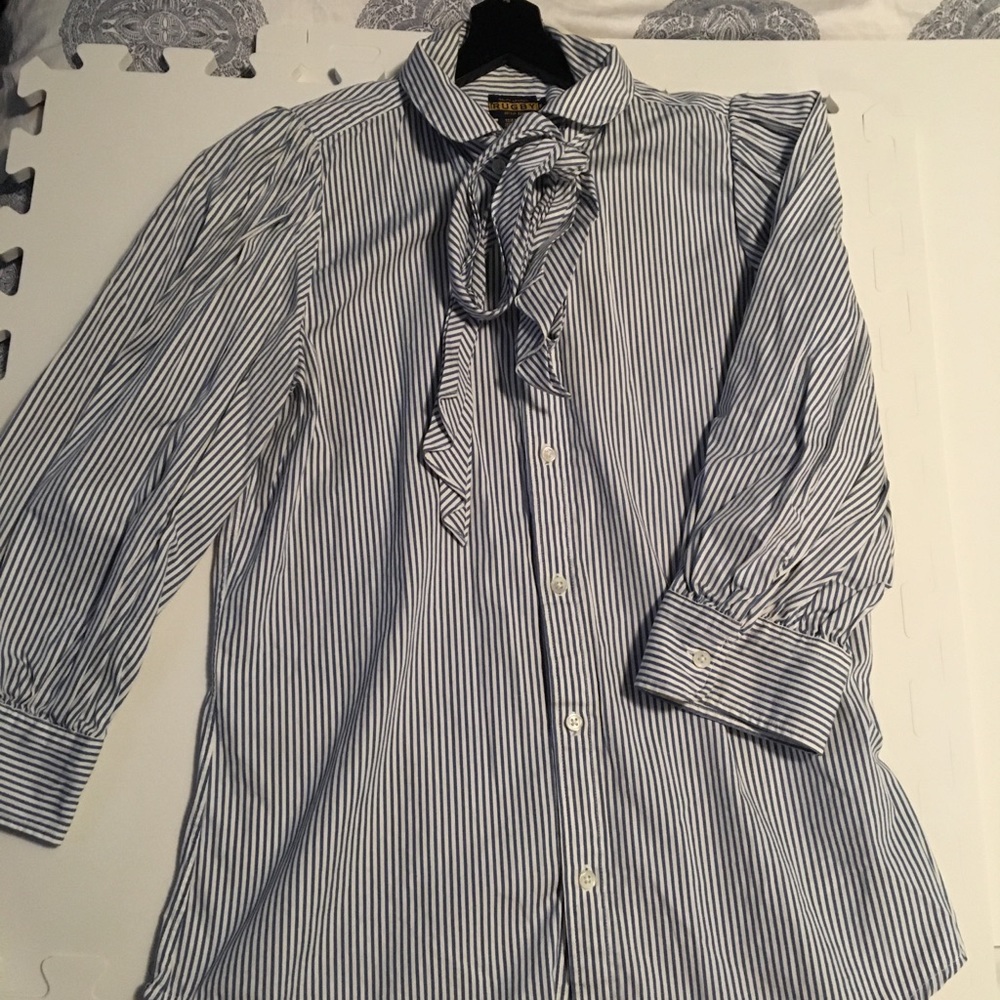 Super Cute Rugby by Ralph Button Down with Bow